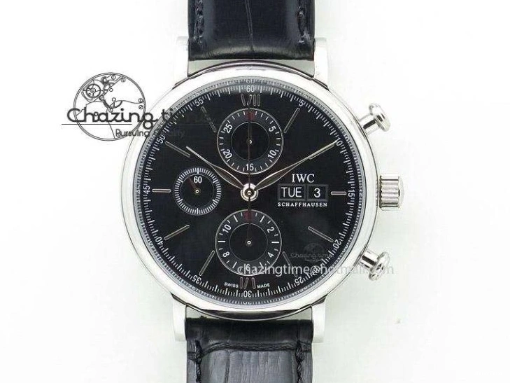 MIROTIME 0323 Mark XVIII IW327006 Titanium V7F 1:1 Best Edition Black Dial on Brown Leather Strap A Attractive 7080